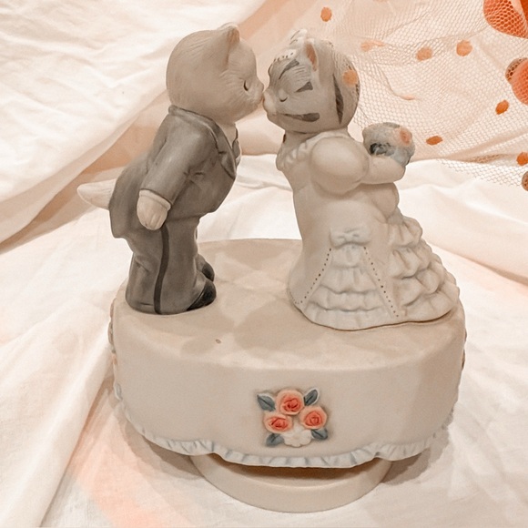 Vintage Other - Vintage Schmid Musical Wedding Cats Figurine | Plays “Always”